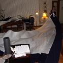 Next to last step was to sew the Sunbrella on.  That I did at home, in the living room, and that's where it become apparent just how big the sail is.  Thank goodness it's only a 110%;  I had  thoughts of doing a spinnaker!