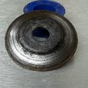This is one half of the two part alternator pulley.  Not quite as bad as the water pump, but again, hardly what one would expect.