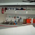 The cleanup station in the galley, the likely source of most of our water woes.